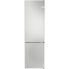 BOSCH Series 4 KGN392LAFG Fridge Freezer in a sleek silver finish, showcasing its spacious interior.