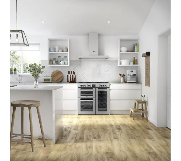 BELLING Cookcentre 90DF Stainless Steel Dual Fuel Range Cooker with hob and ovens