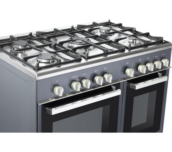 KENWOOD CK406SL 90cm Dual Fuel Slate cooker with a slate finish