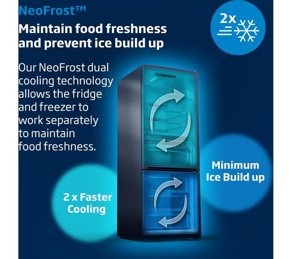 BEKO Pro HarvestFresh ASL1442VPZ Black Fridge Freezer with advanced cooling technology