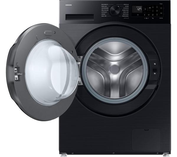 Samsung Series 5 AI Washer Dryer in a modern laundry room