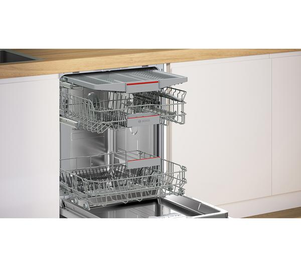 BOSCH Series 4 SMV4ECX23G Dishwasher showing its sleek design and integrated WiFi controls.