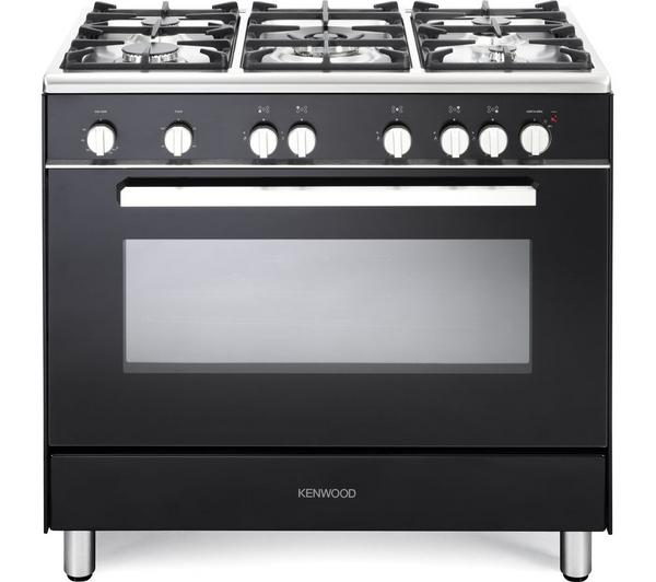 KENWOOD CK307G 90 cm Gas Cooker in Black with multiple burners and oven controls