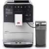 Melitta Caffeo Barista TS Silver coffee machine in a kitchen setting.