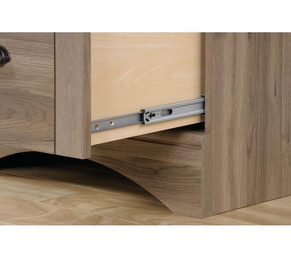 TEKNIK Louvre Hutch Desk Salt Oak featuring a stylish hutch and ample workspace