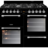 LEISURE Cookmaster CK100G232K Black Gas Cooker with dual fuel functionality.
