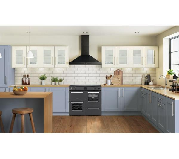 BELLING Farmhouse 100Ei Anthracite Electric Induction Range Cooker in a modern kitchen setting