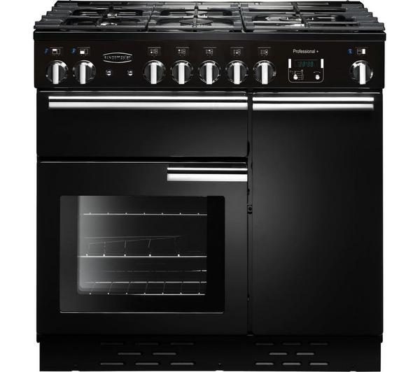 Rangemaster Professional+ 90 Dual Fuel Range Cooker in Black