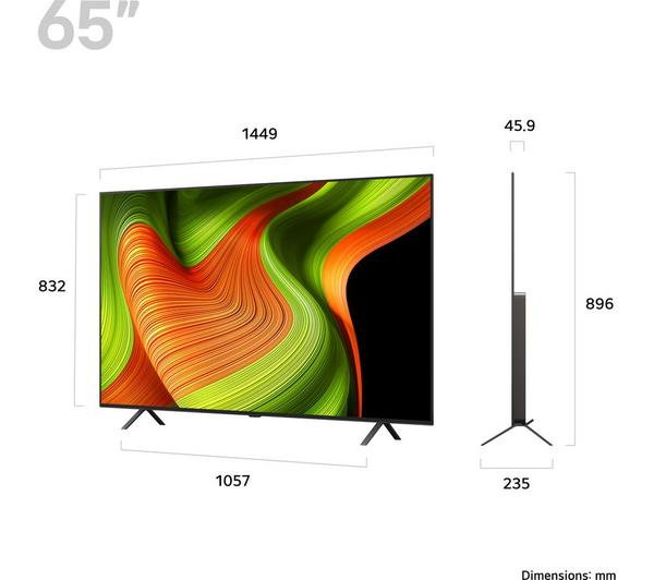 LG B5 65 inch OLED TV showcasing vibrant 4K HDR picture quality.