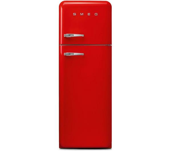 SMEG FAB30RRD5UK Red Fridge Freezer with 70/30 split, showcasing its vibrant red finish and retro design.