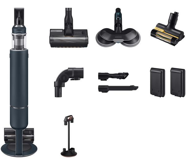 SAMSUNG Bespoke Jet Plus Pro Max cordless vacuum cleaner in a modern home setting.