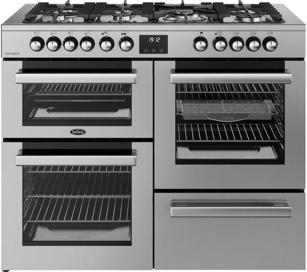 BELLING Cookcentre 110DF Stainless Steel freestanding cooker with gas hob and electric ovens