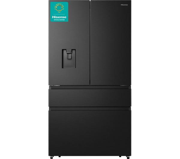 HISENSE PureFlat RF749N4SWFE Black Fridge with a modern stainless steel finish